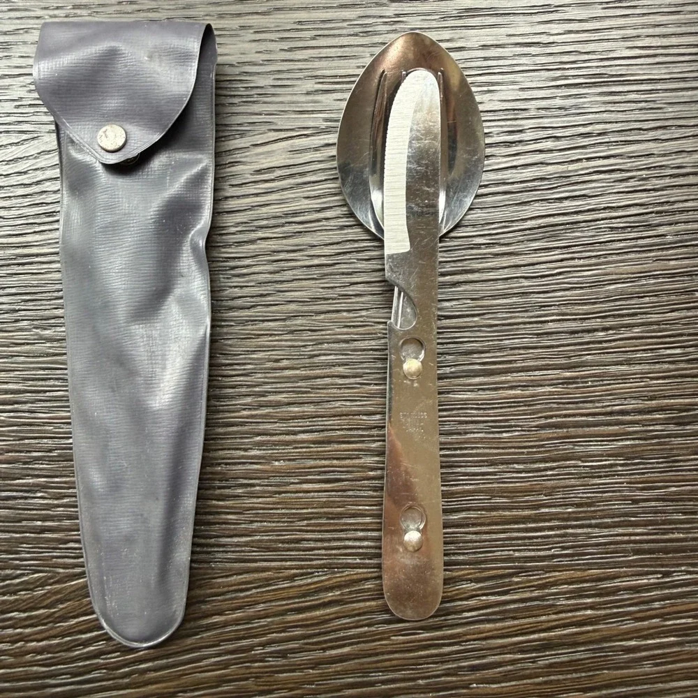 Camping Cutlery Set Packable Stainless Steel Made in Japan 3pc Pouch